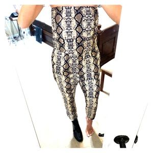 Strapless Snakeskin Jumpsuit